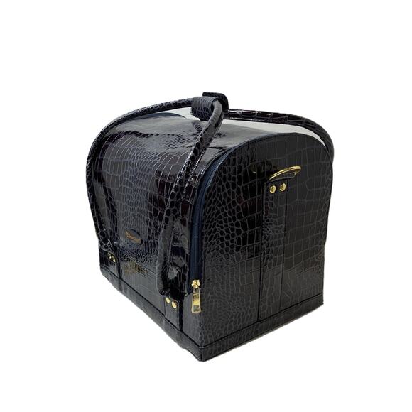 SeneGence Luxury Tiered Faux Croc Vegan Leather Travel Cosmetic Case - Picture 8 of 10